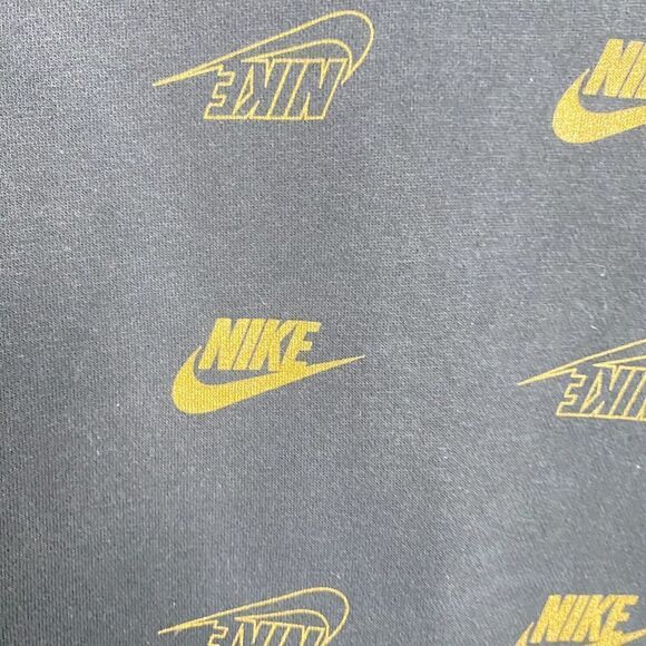 NIKE SPORTSWEAR WOMEN SHINE Small CREW SWEATSHIRT BLACK/METALLIC GOLD - Picture 9 of 9